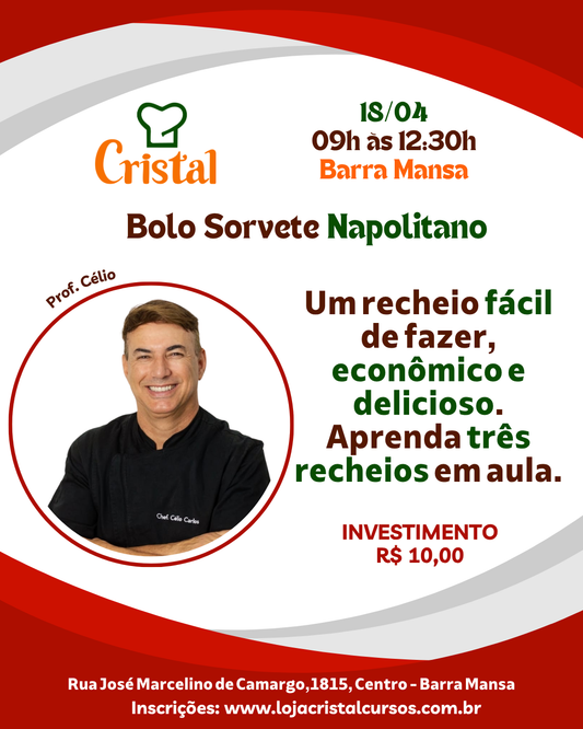 18/04 – Bolo Sorvete Napolitano – Barra Mansa – Prof. Célio 🍦🍰