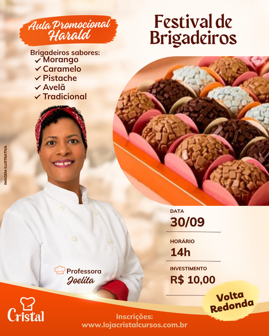 30/09 – Aula Promocional Harald: Festival de Brigadeiros – Volta Redonda – Prof. Joelita 🍫🍓✨