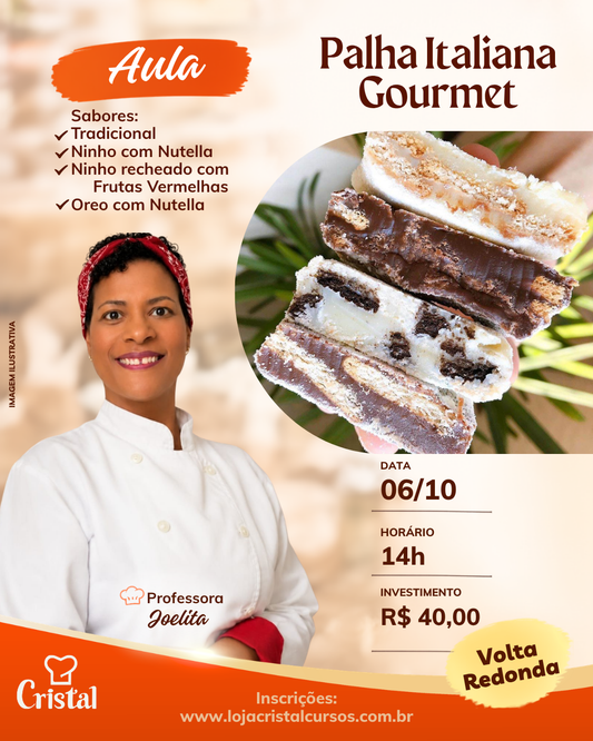 06/10 – Aula: Palha Italiana Gourmet – Volta Redonda – Prof. Joelita 🍫🍪✨
