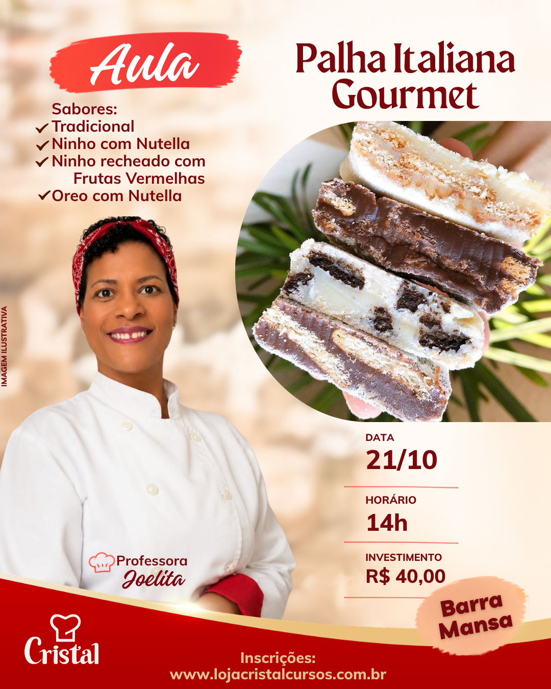 21/10 – Aula: Palha Italiana Gourmet – Barra Mansa – Prof. Joelita 🍫🍪✨