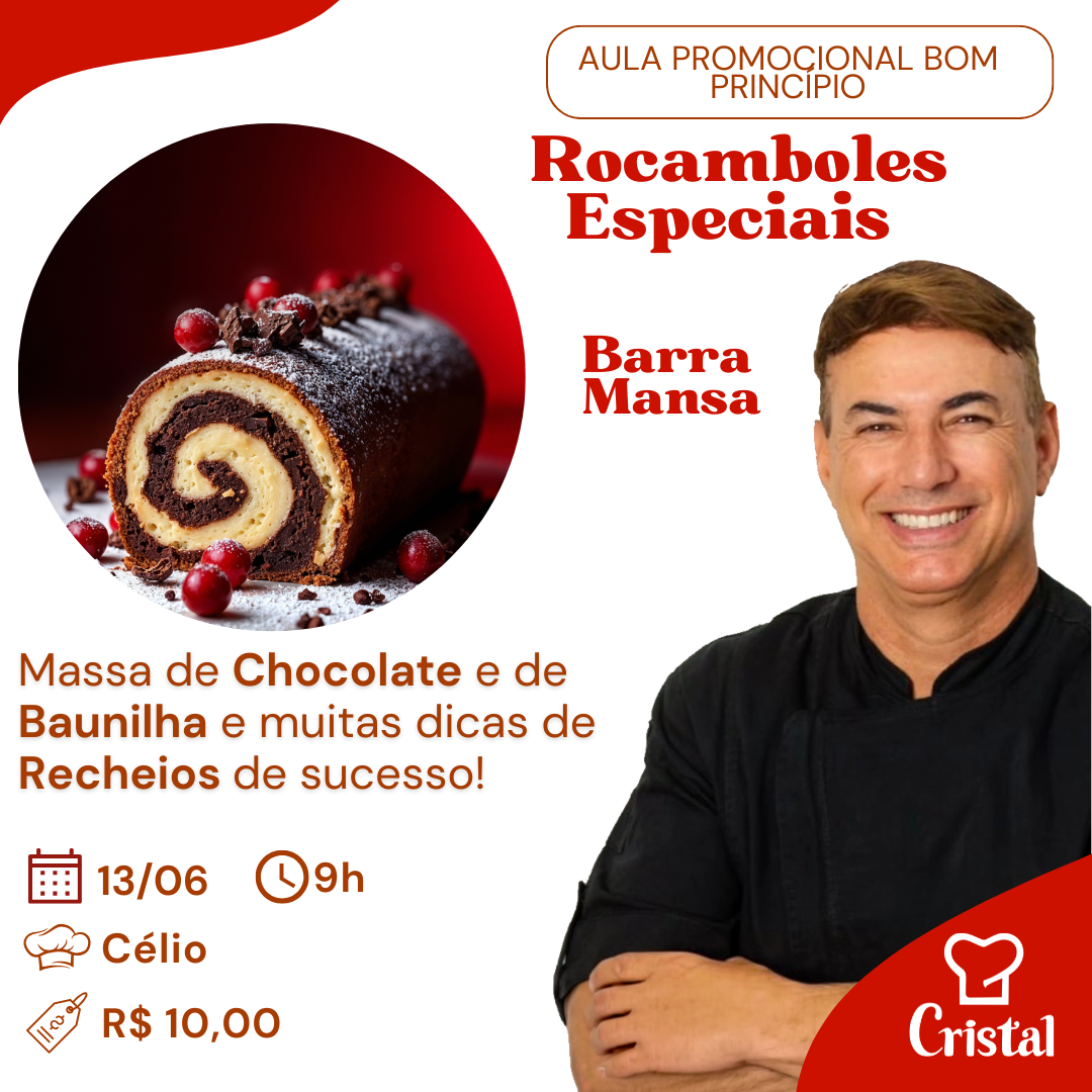 13/06 – Aula Promocional Bom Princípio: Rocamboles Especiais – Barra Mansa – Prof. Célio 🌀🍫